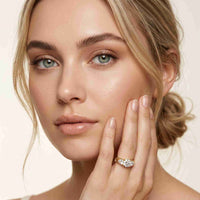 0.76 Ct Round Moissanite Three Stone Promise Ring