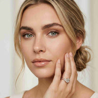 2.27 Ct Emerald Moissanite Classic Trio Ring for Women