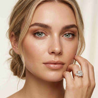 3.93 Ct Princess Moissanit Promise Trilogy Ring for Women