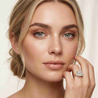 3.93 Ct Princess Moissanit Promise Trilogy Ring for Women