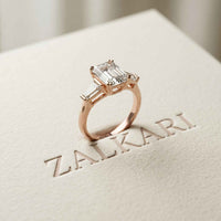 3.15 Ct Princess Moissanite Promise Trilogy Accent Stone Ring