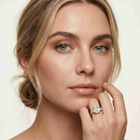 3.15 Ct Princess Moissanite Promise Trilogy Accent Stone Ring