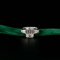 3.15 Ct Princess Moissanite Promise Trilogy Accent Stone Ring