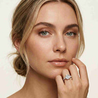 3.15 Ct Princess Moissanite Promise Trilogy Accent Stone Ring