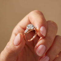 3.66 Ct Round Moissanite Statement Ring for Women