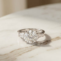 3.66 Ct Round Moissanite Statement Ring for Women