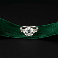 3.66 Ct Round Moissanite Statement Ring for Women