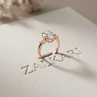 2.93 Ct Oval Moissanite Triple Stone Ring for Women