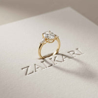 2.93 Ct Oval Moissanite Triple Stone Ring for Women
