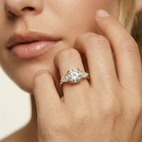 2.40 Ct Round Moissanite Classic Trio Ring for Women Rose Gold