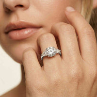 2.40 Ct Round Moissanite Classic Trio Ring for Women White