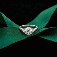 2.40 Ct Round Moissanite Classic Trio Ring for Women White