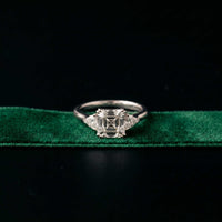 2.40 Ct Asscher Moissanite Classic Trio Ring for Women White
