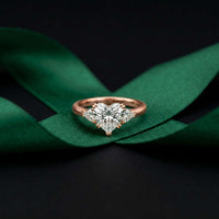 2.40 Ct Heart & Trillion Moissanite Promise Trilogy Ring for Women Rose Gold