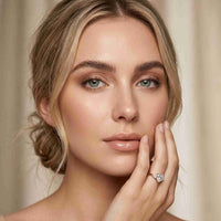 2.40 Ct Heart & Trillion Moissanite Promise Trilogy Ring for Women Gold