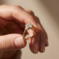 2.40 Ct Heart & Trillion Moissanite Promise Trilogy Ring for Women Gold