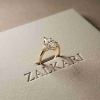 2.40 Ct Marquise & Trillion Moissanite Promise Trilogy Ring for Women Gold