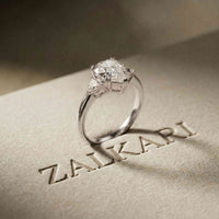 2.40 Ct Pear Cut Moissanite Three Stone Ring White