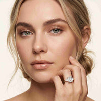 2.3 Ct Emerald Cut Moissanite Elegance Trio Ring