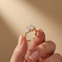 2.3 Ct Heart Cut Moissanite Trilogy Ring for Women