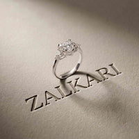 2.3 Ct Heart Cut Moissanite Trilogy Ring for Women