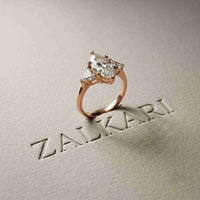 2.3 Ct Marquise Cut Moissanite Trilogy Solitaire Ring for Women