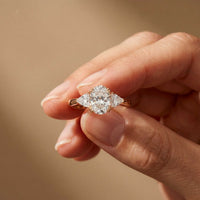 2.3 Ct Oval Cut Moissanite Classic Trio Ring for Women