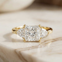 2.3 Ct Princess Cut Moissanite Elegance Ring for Women