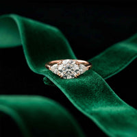 2.3 Ct Round & Trillion Moissanite Three Stone Elegance Ring
