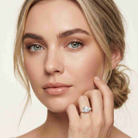 2.3 Ct Round & Trillion Moissanite Three Stone Elegance Ring