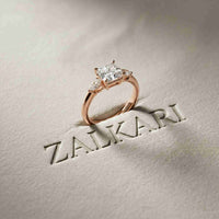 2.25 Ct Asscher & Pear Moissanite Trio Ring