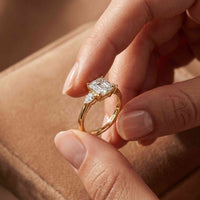 2.25 Ct Asscher & Pear Moissanite Trio Ring
