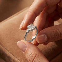 2.25 Ct Asscher & Pear Moissanite Trio Ring