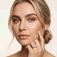 2.25 Ct Emerald & Pear Moissanite Trio Solitaire Ring