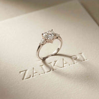 2.25 Ct Heart & Pear Moissanite Promise Trilogy Ring
