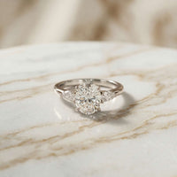 2.25 Ct Oval & Pear Moissanite Accent Stone Ring