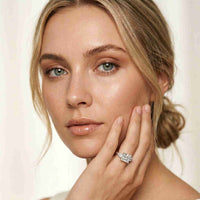 2.25 Ct Princess & Pear Moissanite Side Stone Ring