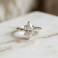 2.14 Ct Marquise Moissanite Classic Solitaire Engagement Ring