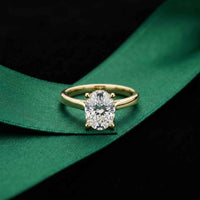 2.13 Ct Oval Moissanite Elevated Solitaire Engagement Ring