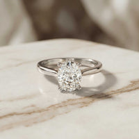 2.13 Ct Oval Moissanite Elevated Solitaire Engagement Ring