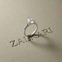 2.14 Ct Pear Moissanite Pavé Bridge Elegant Engagement Ring