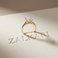 2.14 Ct Princess Cut Moissanite Solitaire with Accent Engagement Ring