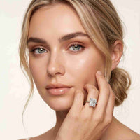 2.15 Ct Radiant Moissanite Hidden Halo Engagement Ring White