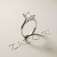 2.15 Ct Radiant Moissanite Hidden Halo Engagement Ring White