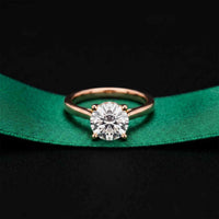 2.13 Ct Round Moissanite Split Cathedral Shank Engagement Ring