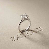 2.13 Ct Round Moissanite Split Cathedral Shank Engagement Ring