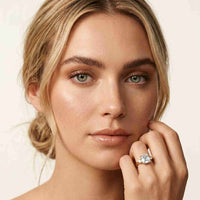 2.16 Ct Asscher Moissanite Cathedral Setting Engagement Ring