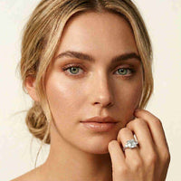 2.16 Ct Asscher Moissanite Cathedral Setting Engagement Ring