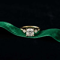 2.16 Ct Cushion Cut Moissanite Classic Basket Setting Engagement Ring