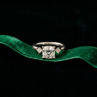 2.16 Ct Cushion Cut Moissanite Classic Basket Setting Engagement Ring